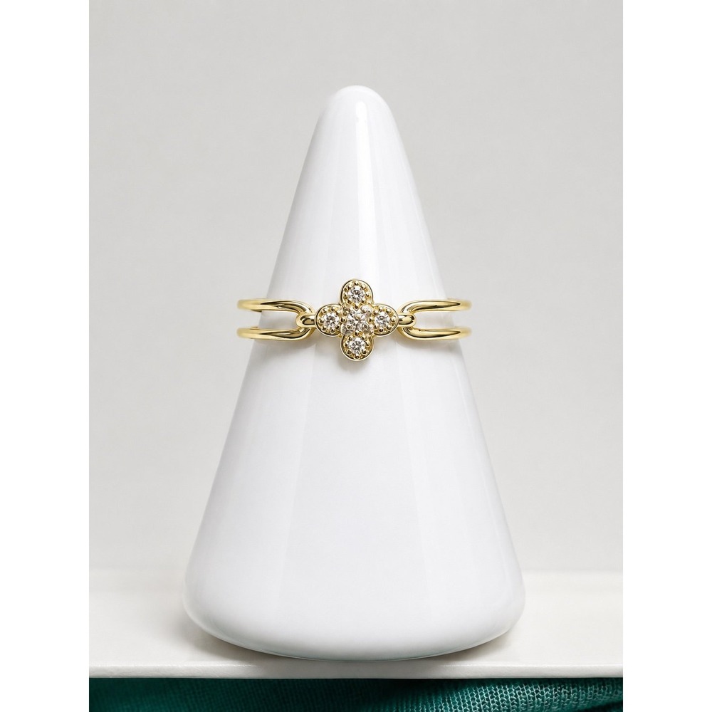 Four Leaf Clover Ring for Women, Gold